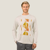 斑状金ゴールドオレンジサウスウェストインスパイア-抽象芸術 トライブレンドTシャツ (正面全体)