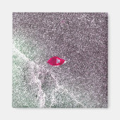 斑砂の赤い葉 マグネット (正面)