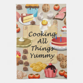 料理おいしいもの キッチンタオル