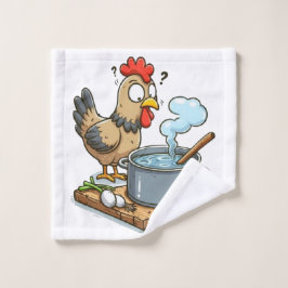 料理おもしろいチキンエプロン – 鶏スープ作り ウォッシュタオル
