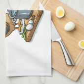 料理おもしろいチキンエプロン – 鶏スープ作り キッチンタオル (四つ折り)