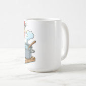 料理おもしろいチキンエプロン – 鶏スープ作り コーヒーマグカップ (正面右)