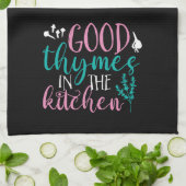 料理おもしろいプンキッチンプレイドで良い胸腺 キッチンタオル (折り畳み)