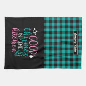 料理おもしろいプンキッチンプレイドで良い胸腺 キッチンタオル (横)