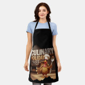 料理おもしろいホリデーターキーシェフ エプロン (着用した状態)