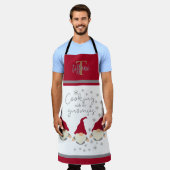 料理おもしろいマイグノミーズホリデーズデザインアドル エプロン (着用した状態)
