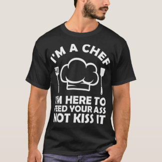 料理おもしろい人芸男性へ人帽子料理職人  Tシャツ