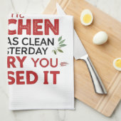 料理おもしろい引用文 キッチンタオル (四つ折り)