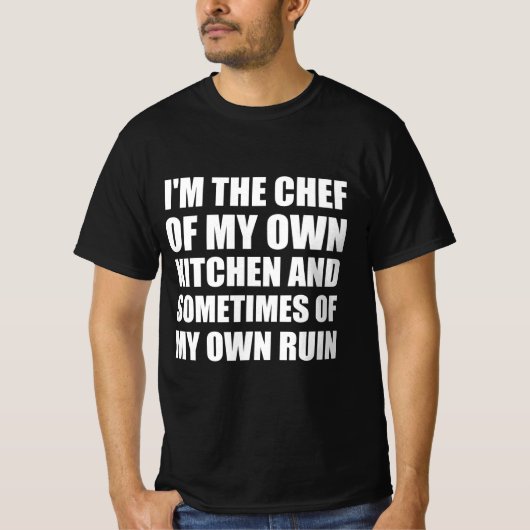 料理おもしろい引用文 Tシャツ (正面)