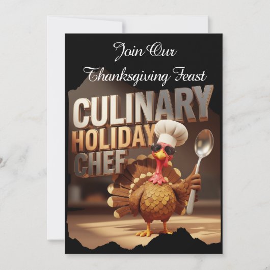 料理おもしろい感謝祭トルコ祭 招待状 (正面)