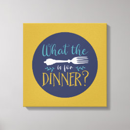 料理おもしろいwhat theフォークレトロキッチンアート キャンバスプリント