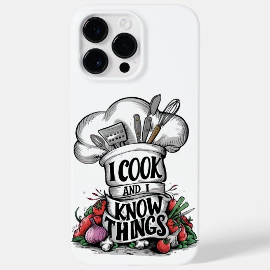 「料理が得意で、知っていることもある」おもしろ料理Tシャツ Case-Mate iPhoneケース (裏面)