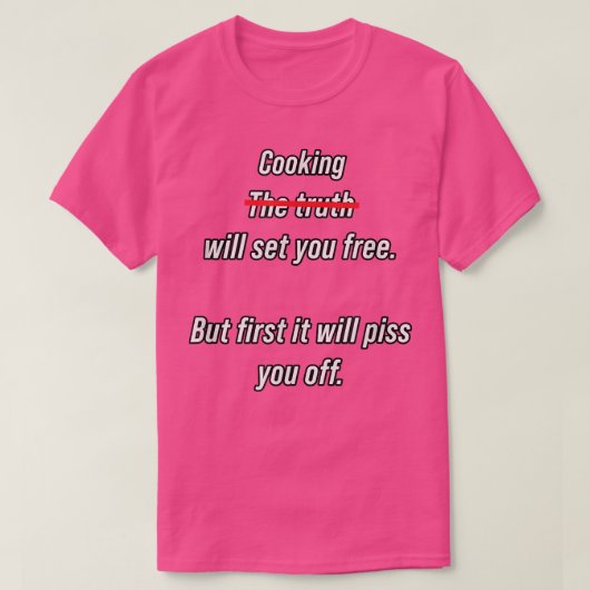 料理が無料の料理シェフをおもしろい設定 Tシャツ (デザイン正面)