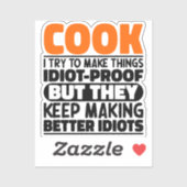 料理しようとして面白いことを言うクック シール (シート)