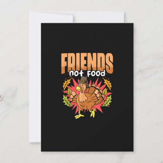 料理ではない ベジタリアン 感謝祭 ヴィーガン 招待状 (正面)