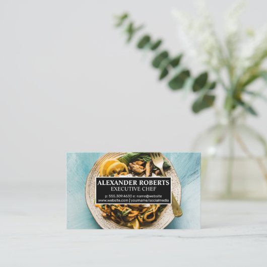 料理で調理した食事 名刺 (スタンド正面)