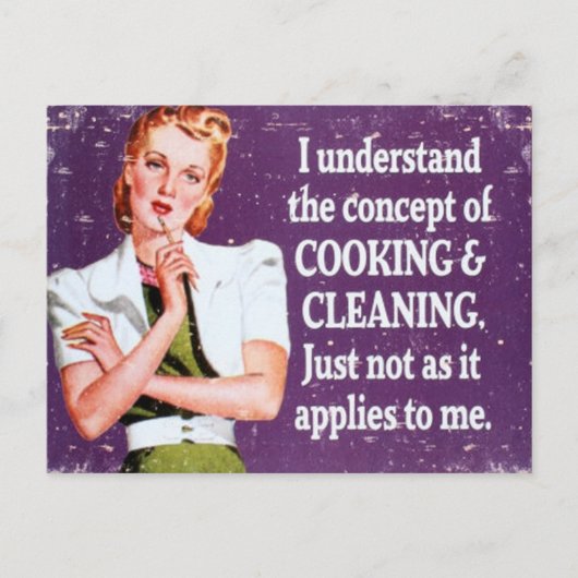 料理とクリーニング ポストカード (正面)
