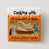 料理とセントローレンス・オブ・ローマ(M 022) 缶バッジ (正面)