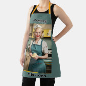 料理とラブブルー大人エプロン黄色のストラップ エプロン (インサイチュ)