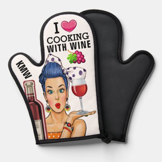 料理とワイン 鍋つかみ (正面/裏面)