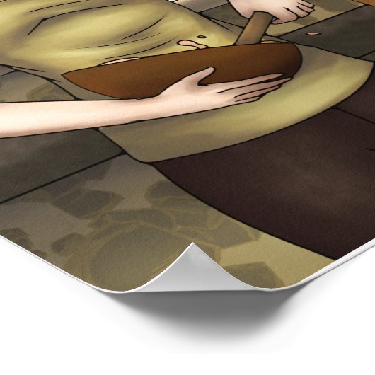 料理と恐竜 ポスター (角)