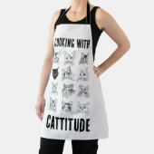 料理とCattitude -オリジナル猫スケッチ エプロン (インサイチュ)