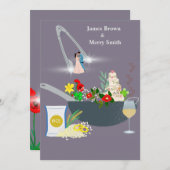 料理のおいしい愛の結婚儀式 招待状 (正面/裏面)