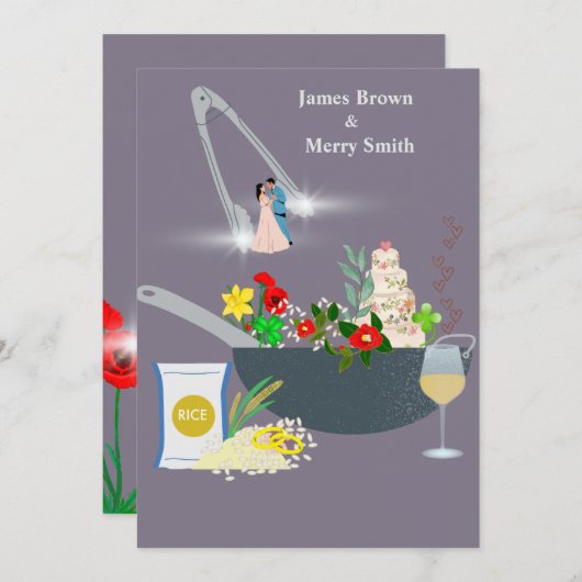 料理のおいしい愛の結婚儀式 招待状 (正面/裏面)