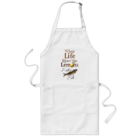 料理のエプロン与え生の時は魚を作る ロングエプロン (正面)