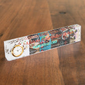 料理のオフィスのシェフデスク名プレートとフードアート デスクネームプレート (側面)