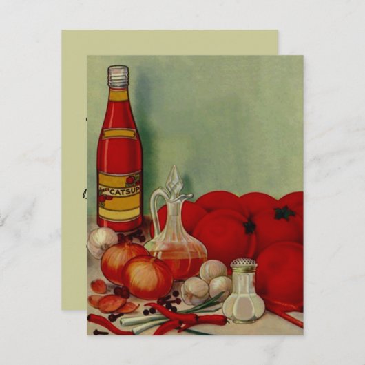 料理のシェフの台所パーティーの招待の家に缶詰になること 招待状 (正面/裏面)