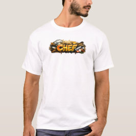料理のストリートアートデザイン Tシャツ