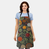 料理のハーブとスパイスのグラフィックラインアート エプロン (着用した状態)