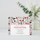 料理のパーティの招待状-ヴィンテージの魅力の台所 招待状 (スタンド正面)
