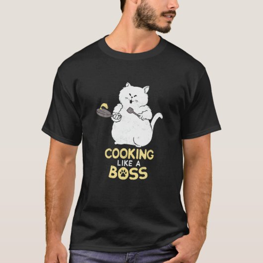 料理のプロ並みの猫 Tシャツ (正面)