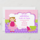 料理のベーキングのバースデーパーティ招待状 招待状 (正面)