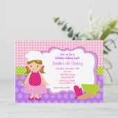 料理のベーキングのバースデーパーティ招待状 招待状 (スタンド正面)