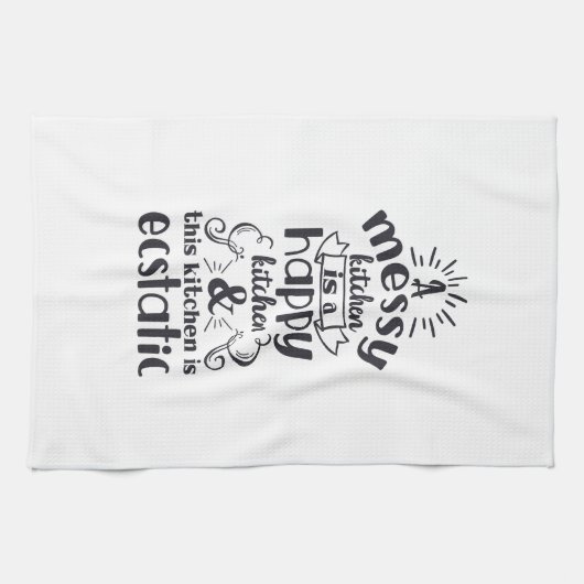 料理のベーキングの台所きたなくおもしろいなユーモアの発言 キッチンタオル (横)