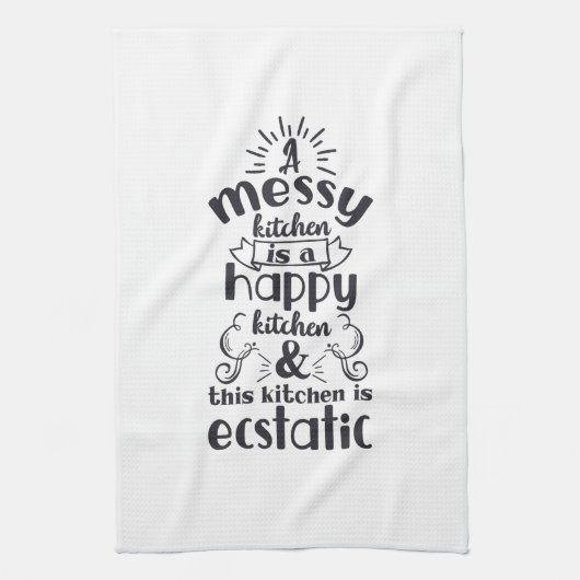 料理のベーキングの台所きたなくおもしろいなユーモアの発言 キッチンタオル (縦)