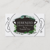 料理のポットのハーブのシェフのケイタリングビジネスカード 名刺 (正面)