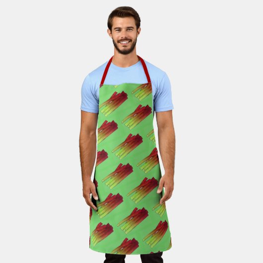 料理のルバーブ茎の野菜ガーデンフード野菜 エプロン (着用した状態)