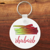 料理のルバーブ茎の野菜ガーデンフード野菜 キーホルダー (正面)