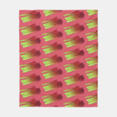 料理のルバーブ茎の野菜ガーデンフード野菜 フリースブランケット (正面)