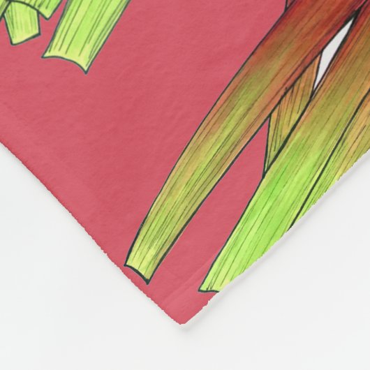 料理のルバーブ茎の野菜ガーデンフード野菜 フリースブランケット (角)