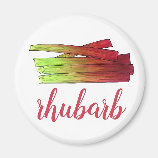 料理のルバーブ茎の野菜ガーデンフード野菜 マグネット (正面)