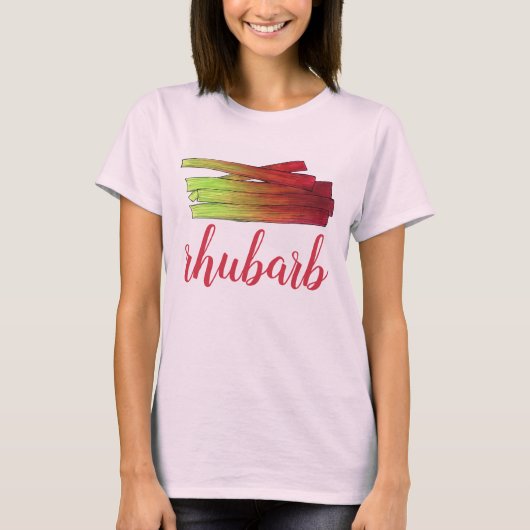 料理のルバーブ茎の野菜ガーデンフード野菜 Tシャツ (正面)