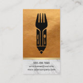 料理のロゴ |レザー |大理石 名刺 (裏面)