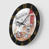 料理の創作プレート ラージ壁時計 (傾斜)