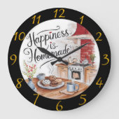 料理の創作プレート ラージ壁時計 (正面)