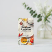 料理の材料をホワイトテーブルに表示 | シェフ 名刺 (スタンド正面)